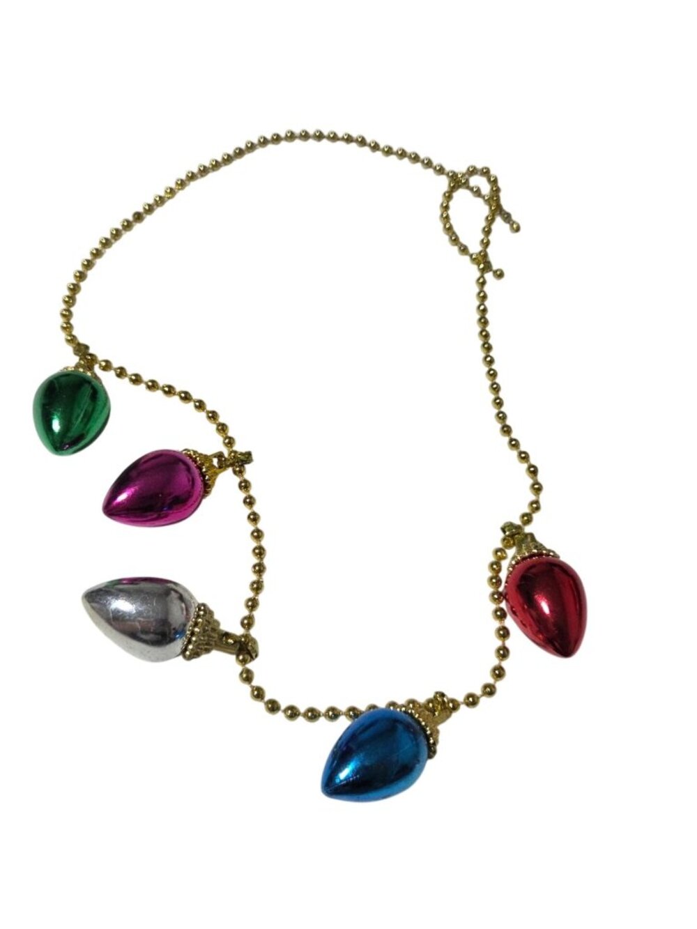 Christmas Ornament Bulb Charms Broken Gold Bead Chain for Craft DIY Jewelry
